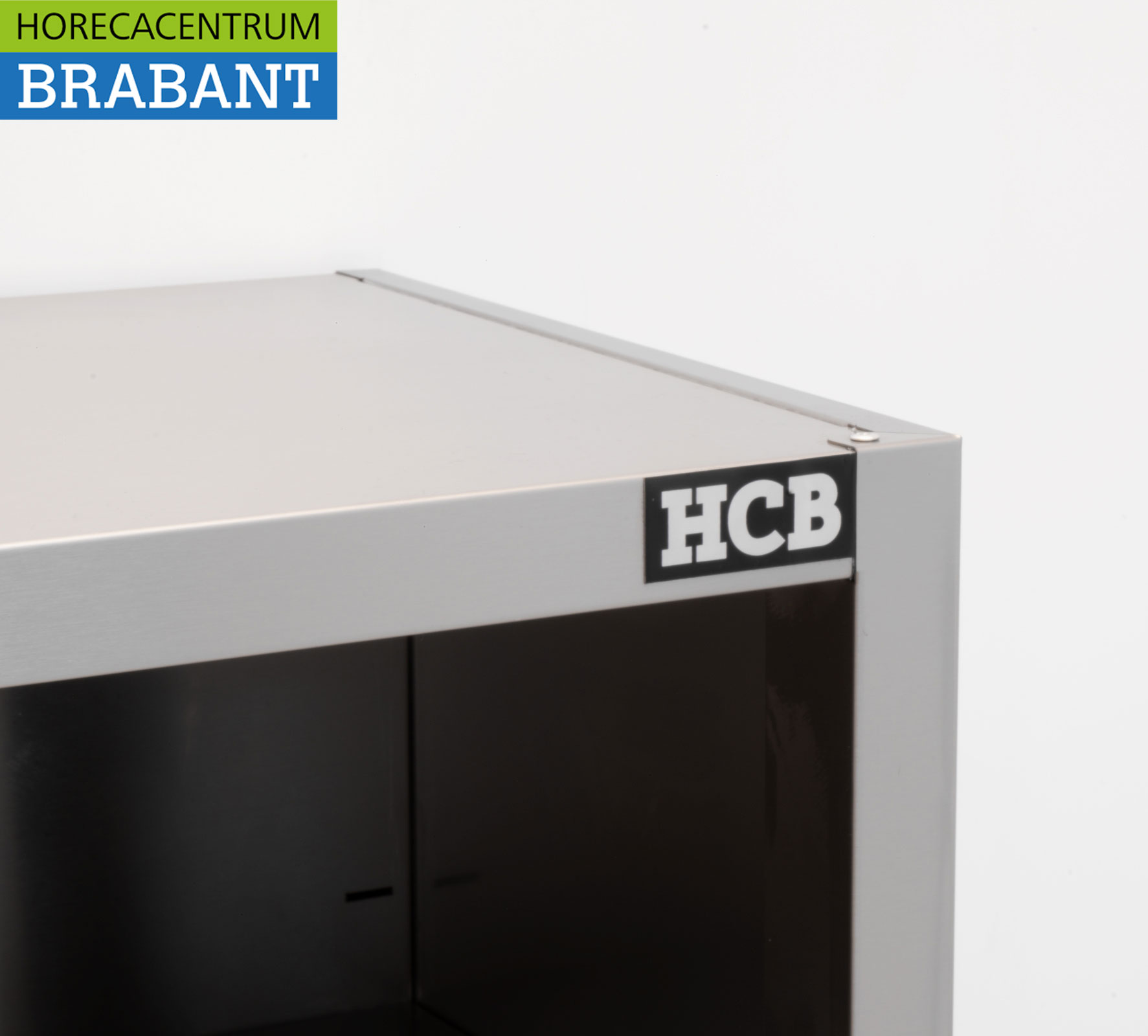 HCB RVS Wandkast Kast Open model 160 cm Horeca - Afbeelding 4