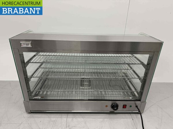 RVS Warmhoudvitrine Warmtevitrine 90 cm 230V Horeca - Afbeelding 5