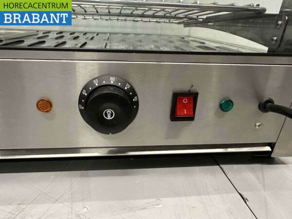 RVS Warmhoudvitrine Warmtevitrine 90 cm 230V Horeca - Afbeelding 6