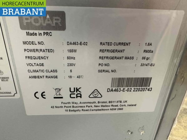 RVS Polar Koelwerkbank 3 deuren 179,5 cm 230V Horeca - Afbeelding 5
