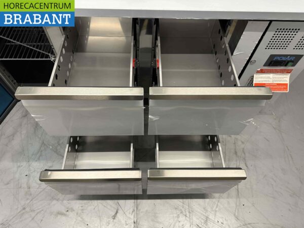 RVS Polar Koelwerkbank 1 deur en 4 laden 179,5 cm 230V Horeca - Afbeelding 5
