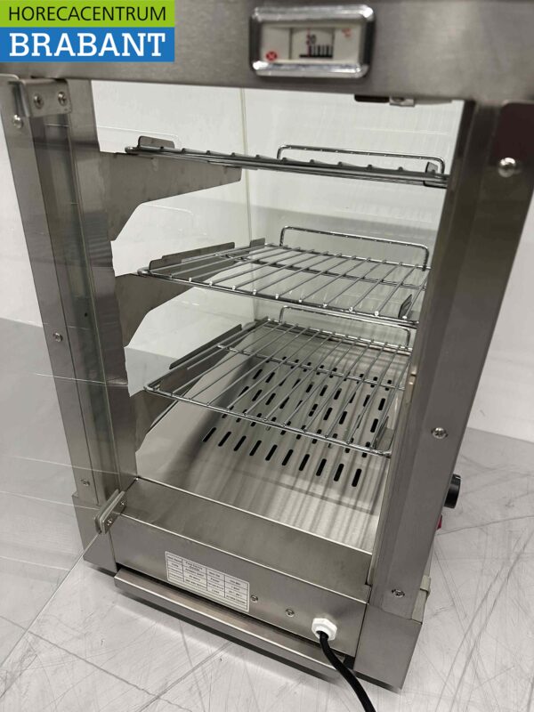 RVS Warmhoudvitrine Warmtevitrine 35 cm 230V Horeca - Afbeelding 7