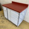 RVS Polyethylene PE Werkkast Kast Snijtafel 2 klapdeuren en 3 laden 100 cm Horeca Slagerij - Afbeelding 3