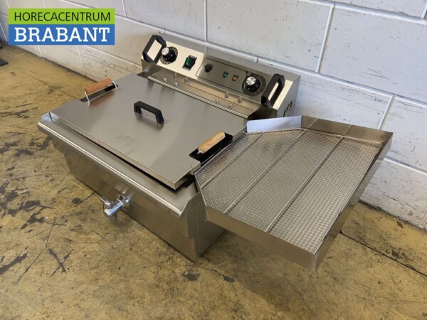 RVS Visfriteuse Oliebolfriteuse Friteuse Frituur 30 liter 400V Horeca - Afbeelding 3