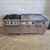 RVS Electrolux Baklijn Fornuis Doorkookplaat en spiegelbakplaat 200 cm GAS Horeca