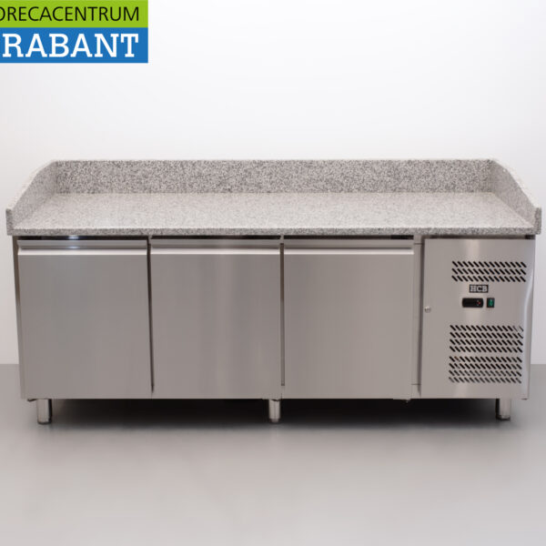 RVS Pizzawerkbank Pizzatafel Koelwerkbank 202 cm 230V Horeca