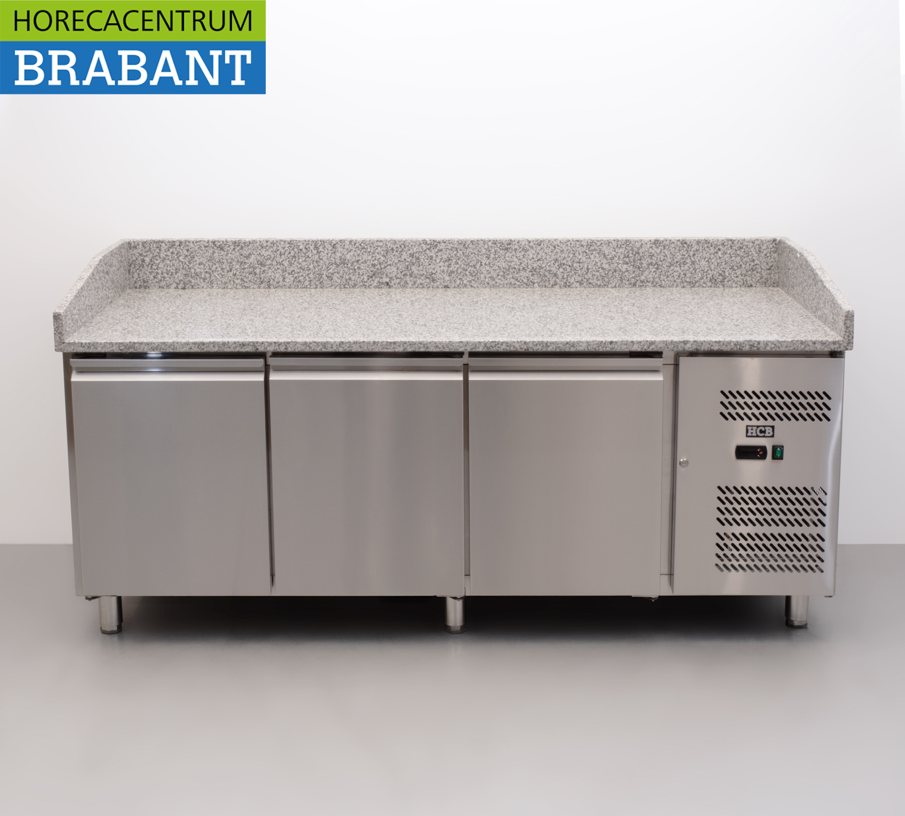 RVS Pizzawerkbank Pizzatafel Koelwerkbank 202 cm 230V Horeca