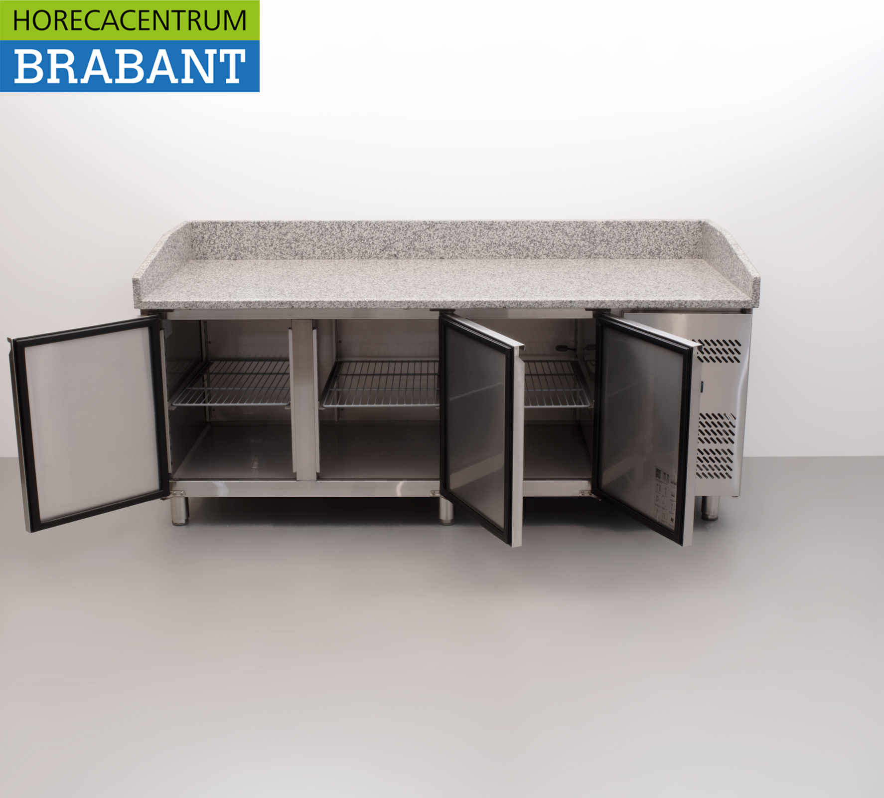 RVS Pizzawerkbank Pizzatafel Koelwerkbank 202 cm 230V Horeca - Afbeelding 4