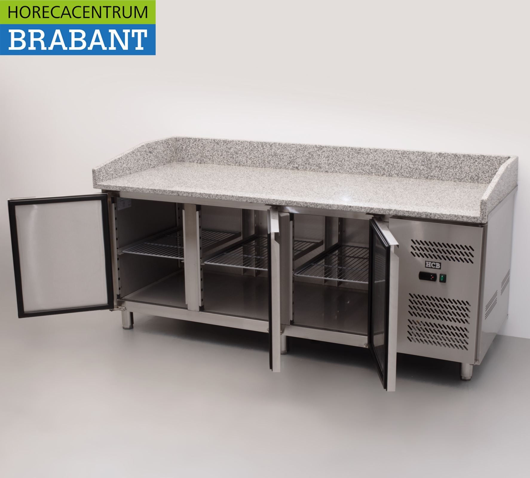 RVS Pizzawerkbank Pizzatafel Koelwerkbank 202 cm 230V Horeca - Afbeelding 5