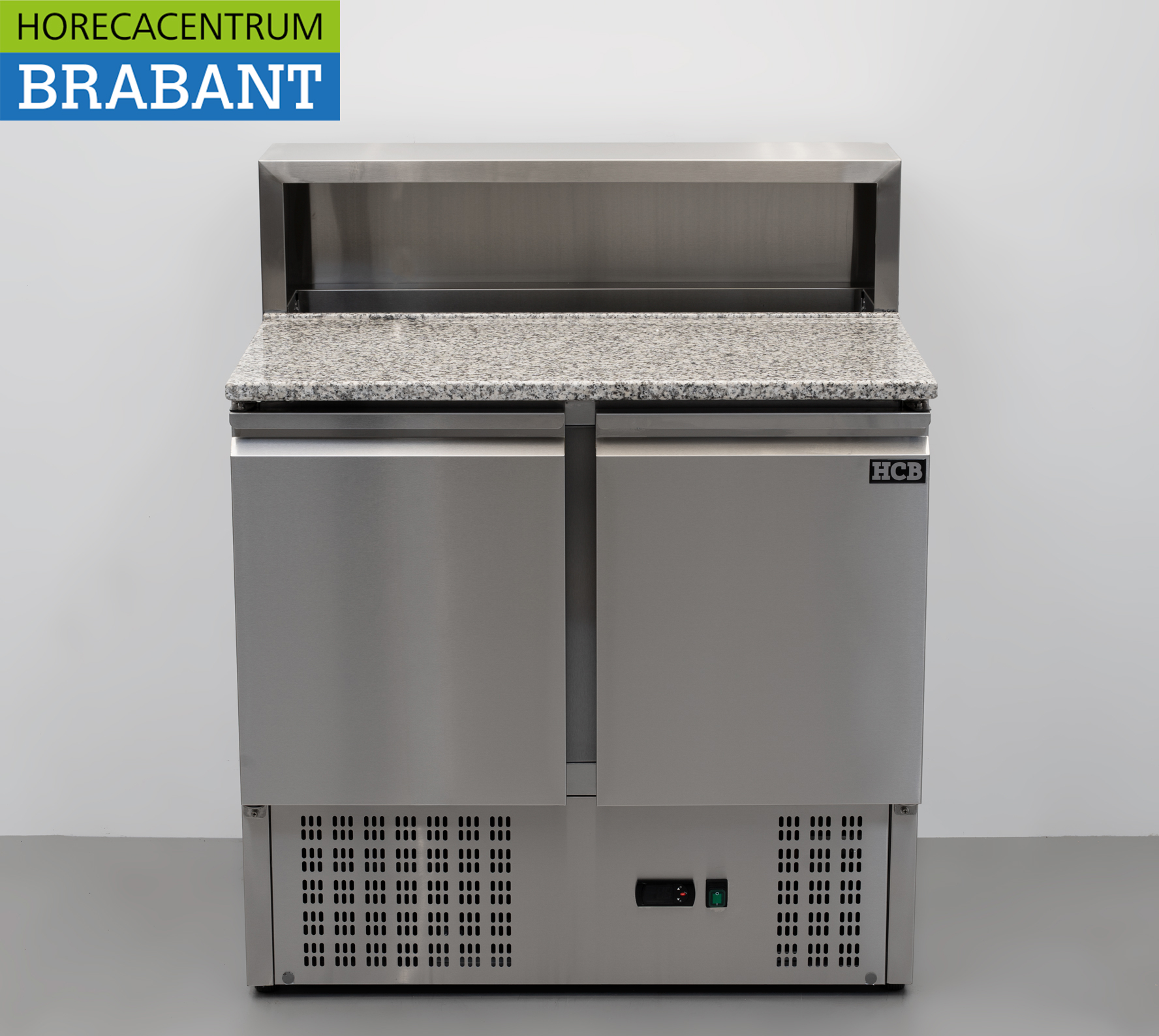 HCB RVS Pizzawerkbank Pizzatafel Saladette 90 cm 230V Horeca