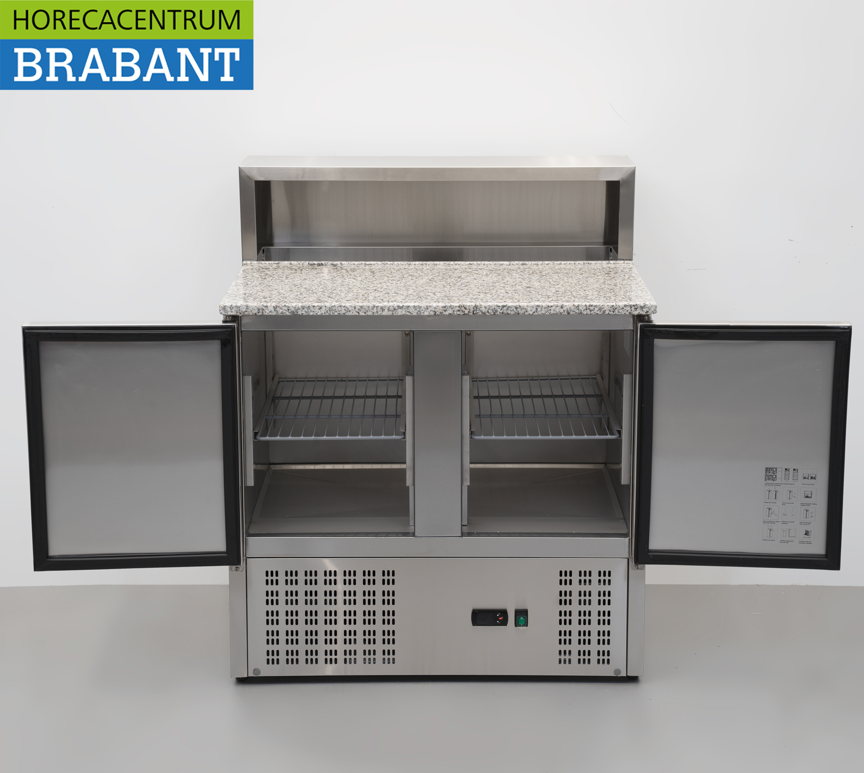 HCB RVS Pizzawerkbank Pizzatafel Saladette 90 cm 230V Horeca - Afbeelding 4