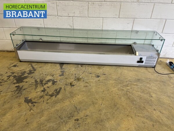 RVS Opzetvitrine Opzet koelvitrine saladière 10 x 1/4 GN 200 cm Horeca