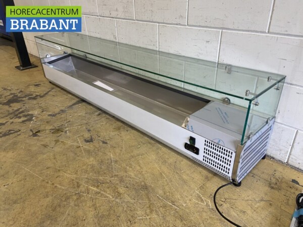 RVS Opzetvitrine Opzet koelvitrine saladière 10 x 1/4 GN 200 cm Horeca - Afbeelding 2