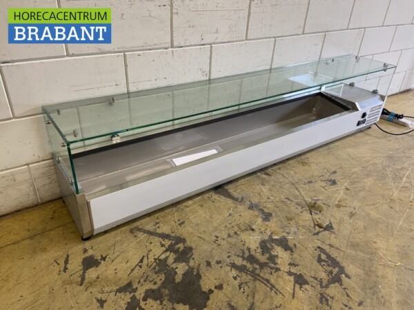 RVS Opzetvitrine Opzet koelvitrine saladière 10 x 1/4 GN 200 cm Horeca - Afbeelding 3