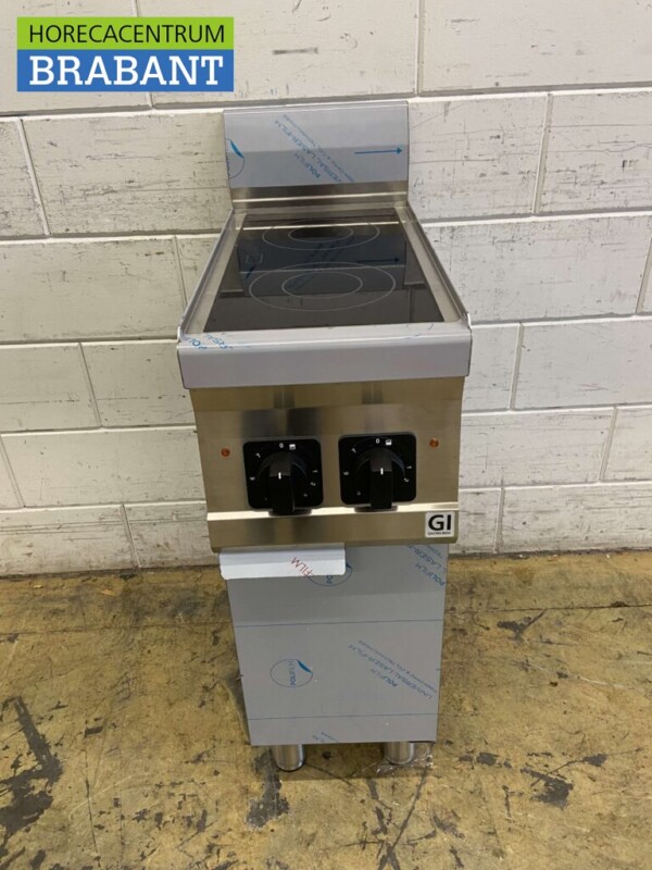 RVS Gastro-Inox 2 pits Elektrisch keramisch fornuis kookplaat 230V Horeca