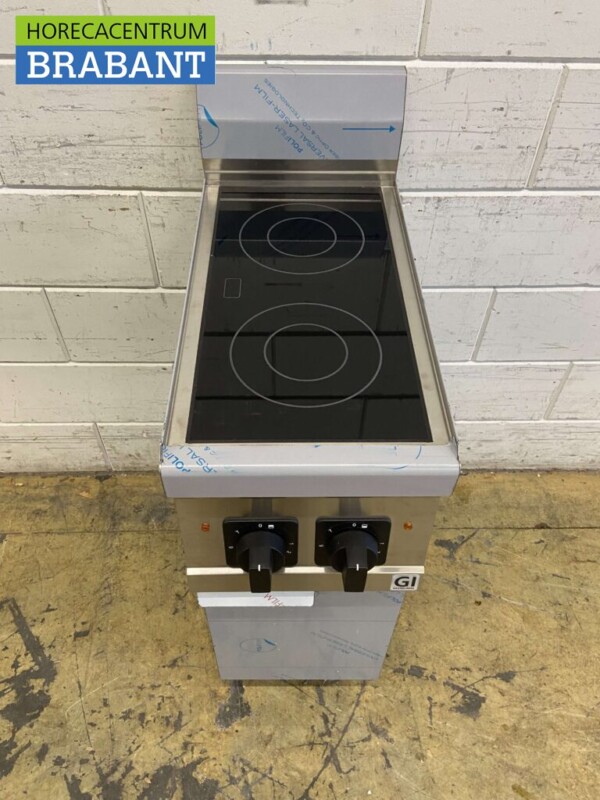 RVS Gastro-Inox 2 pits Elektrisch keramisch fornuis kookplaat 230V Horeca - Afbeelding 2
