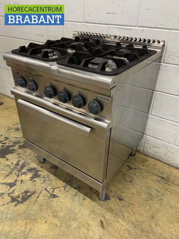 RVS Electrolux 4 pits gasfornuis fornuis met oven 400V 70 cm Horeca - Afbeelding 2