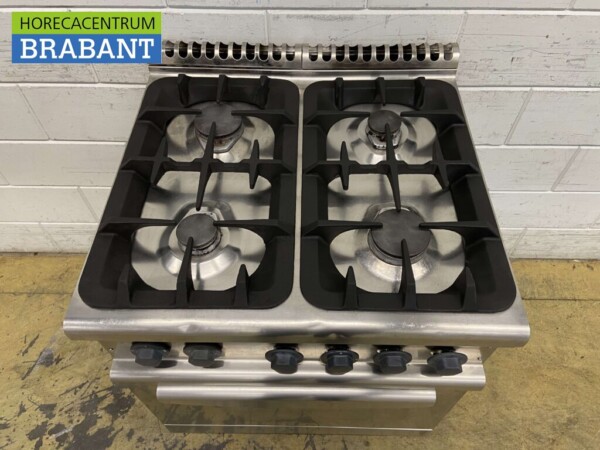 RVS Electrolux 4 pits gasfornuis fornuis met oven 400V 70 cm Horeca - Afbeelding 4