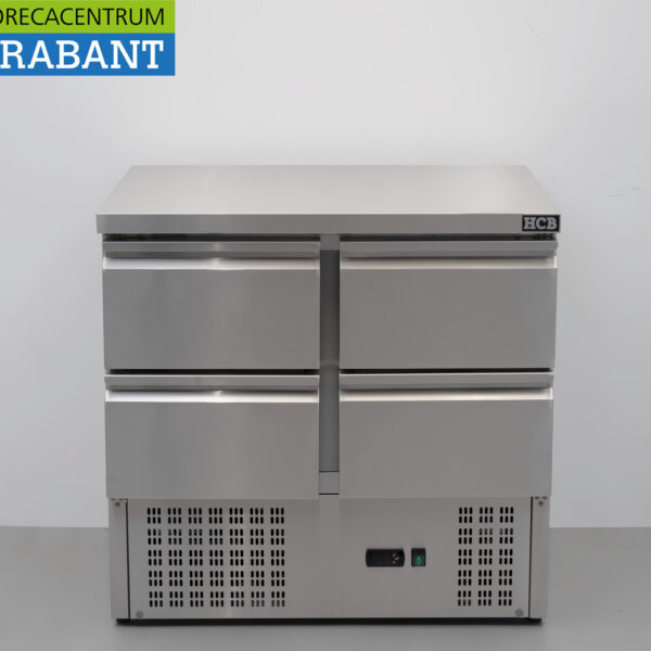 HCB RVS Koelwerkbank 4 laden 90 cm 230V Horeca