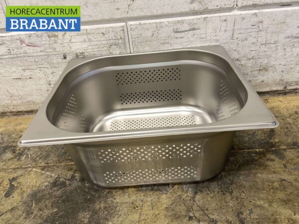 RVS Geperforeerde gastronorm bak GN bak 1/2 Diepte 150 mm Horeca