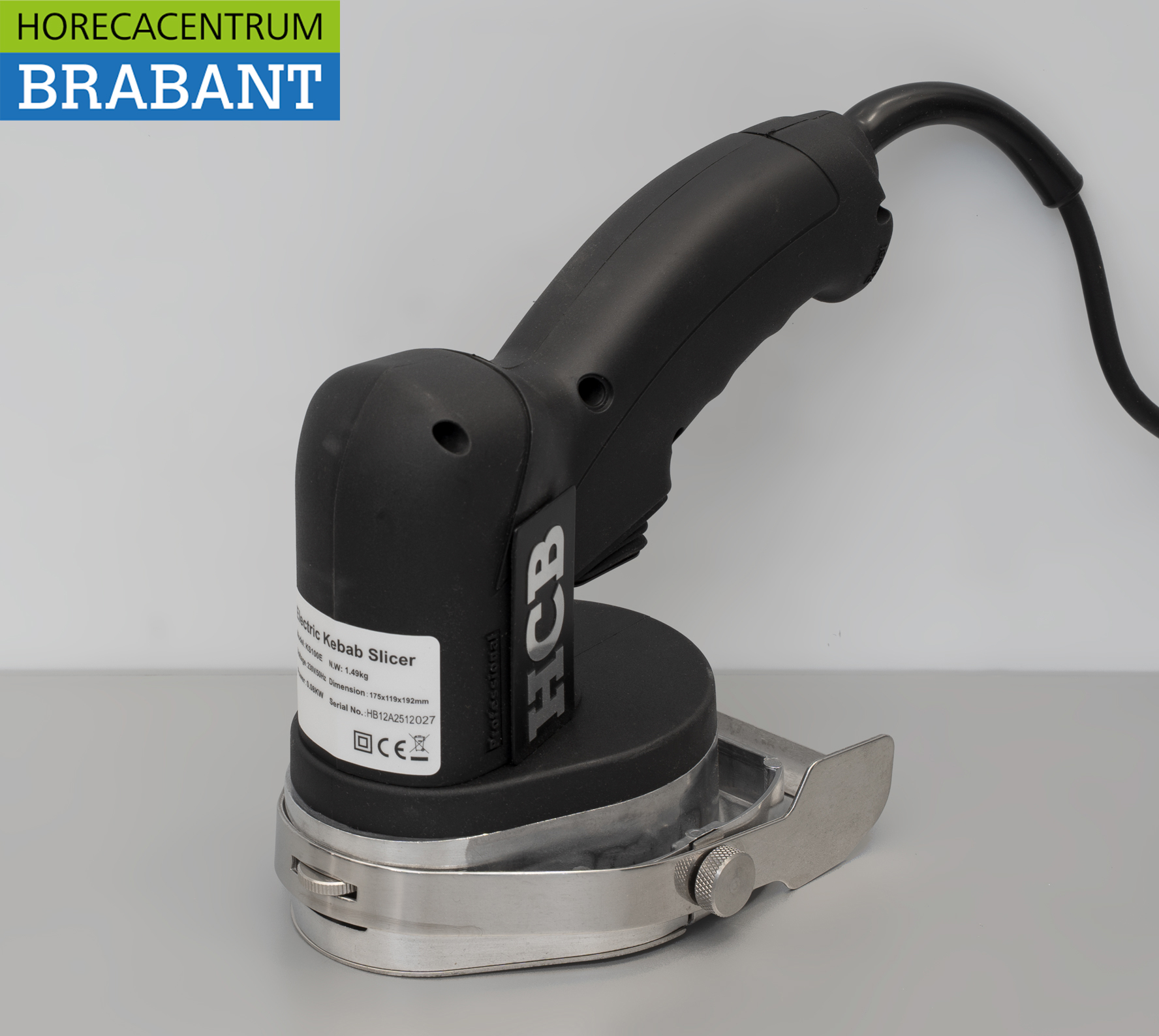 HCB RVS Donermes Kebabsnijder Cap. 60 kg/dag 230V Horeca - Afbeelding 2