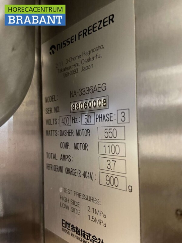 RVS Nissei Softijsmachine Swirlfunctie NA3336 NA-3336 400V Horeca - Afbeelding 6