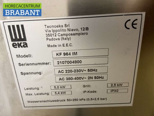 RVS EKA Oven Heteluchtoven met grill en vochtinjectie 400V Horeca - Afbeelding 6