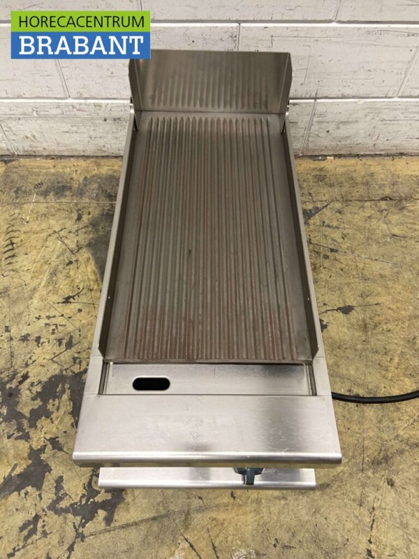 RVS Alpeninox Grillplaat Bakplaat Geribbeld 40 cm 400V Horeca - Afbeelding 2