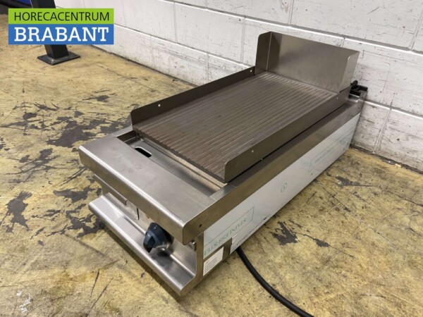 RVS Alpeninox Grillplaat Bakplaat Geribbeld 40 cm 400V Horeca - Afbeelding 3