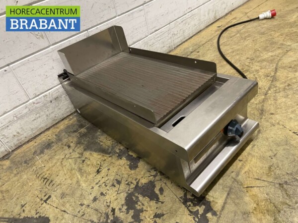 RVS Alpeninox Grillplaat Bakplaat Geribbeld 40 cm 400V Horeca - Afbeelding 4