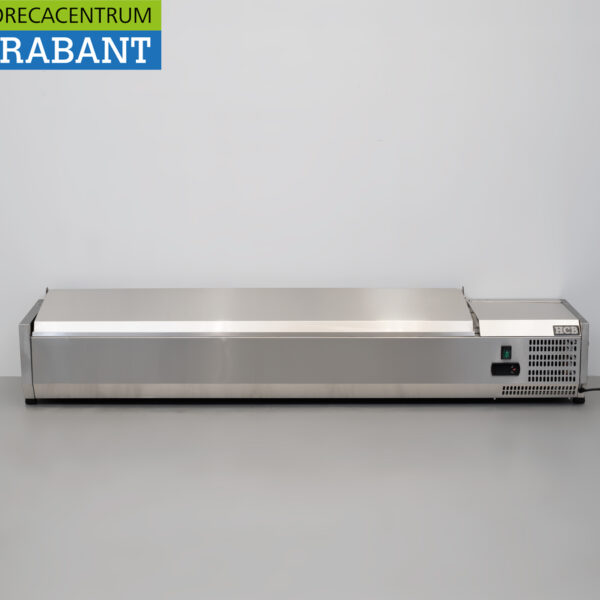 HCB RVS Opzetvitrine Opzet koelvitrine saladière 8 x 1/4 GN 160 cm Horeca