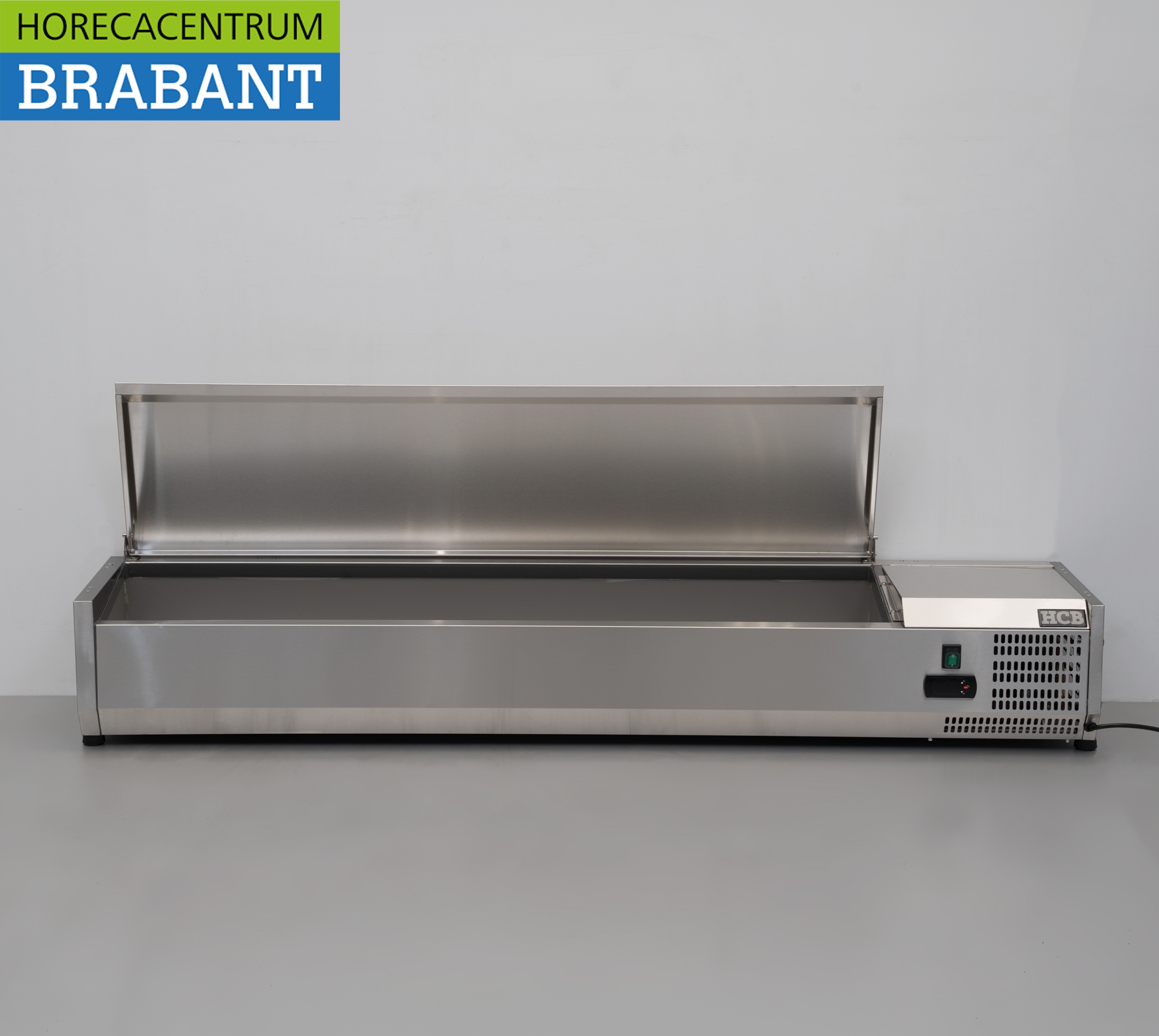 HCB RVS Opzetvitrine Opzet koelvitrine saladière 8 x 1/4 GN 160 cm Horeca - Afbeelding 4
