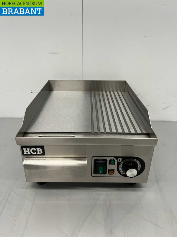 RVS Grillplaat Bakplaat 1/2 Geribbeld 36 cm 230V Horeca
