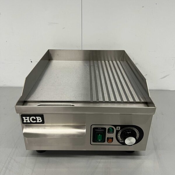 RVS Grillplaat Bakplaat 1/2 Geribbeld 36 cm 230V Horeca