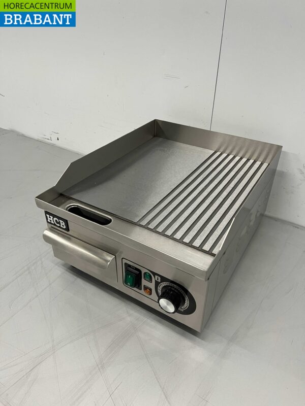 RVS Grillplaat Bakplaat 1/2 Geribbeld 36 cm 230V Horeca - Afbeelding 2