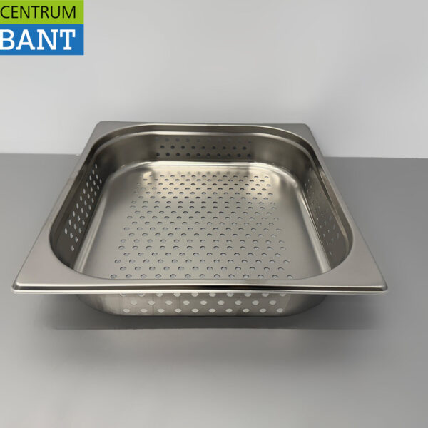 RVS Geperforeerde Gastronorm Bak GN Bak 2/3 GN Diepte 100 mm Horeca