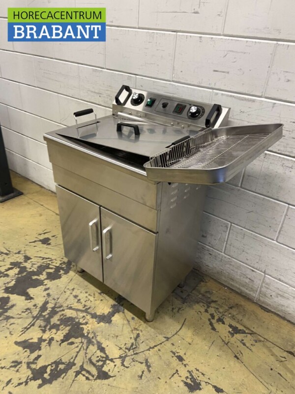 RVS Visfriteuse Oliebolfriteuse Friteuse Frituur 20 liter 400V Horeca - Afbeelding 2