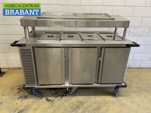 RVS Rieber Verrijdbare koelwerkbank 3 deuren en saladiere 174 cm 230V Horeca