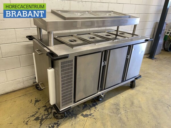 RVS Rieber Verrijdbare koelwerkbank 3 deuren en saladiere 174 cm 230V Horeca - Afbeelding 3