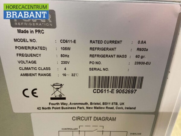 Polar CD610 Koelkast Koeling 150 liter 230V Horeca - Afbeelding 5