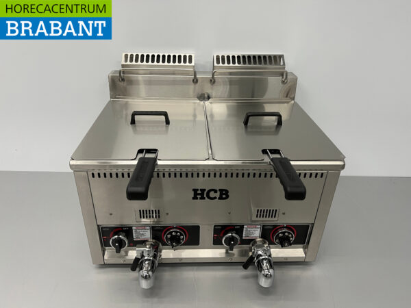 RVS Dubbele Friteuse Frituur 2 x 21 liter PROPAAN gas Horeca