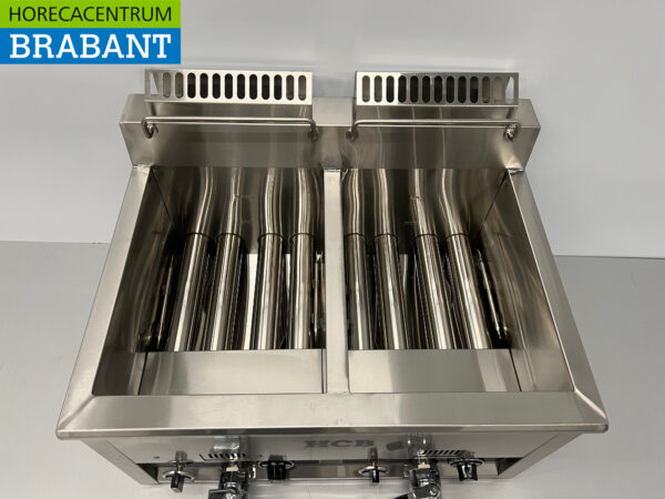 RVS Dubbele Friteuse Frituur 2 x 21 liter PROPAAN gas Horeca - Afbeelding 5