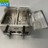 RVS Dubbele Friteuse Frituur 2 x 21 liter PROPAAN gas Horeca - Afbeelding 6