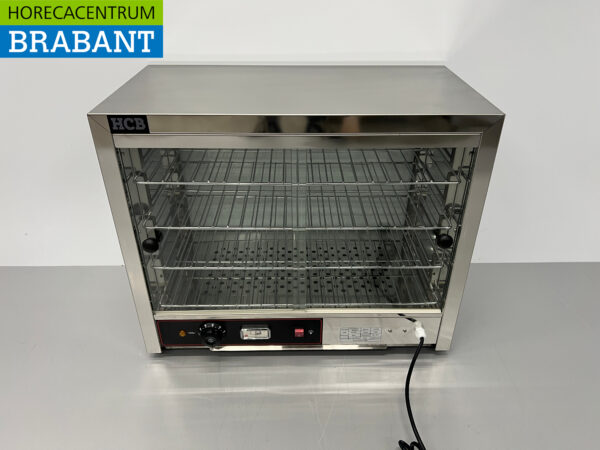 HCB RVS Warmhoudvitrine warmtevitrine warmhoudkast 64 cm 230V Horeca