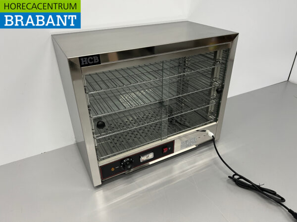 HCB RVS Warmhoudvitrine warmtevitrine warmhoudkast 64 cm 230V Horeca - Afbeelding 2