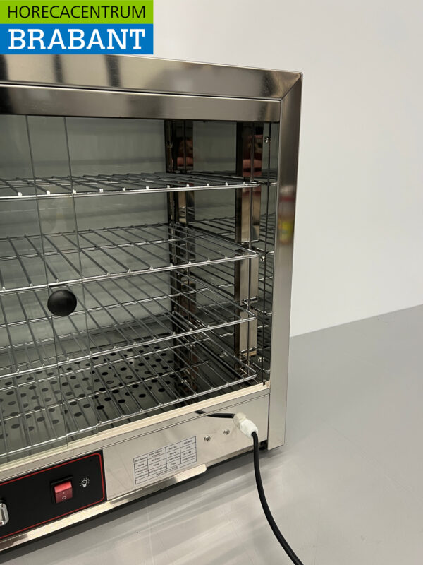 HCB RVS Warmhoudvitrine warmtevitrine warmhoudkast 64 cm 230V Horeca - Afbeelding 4