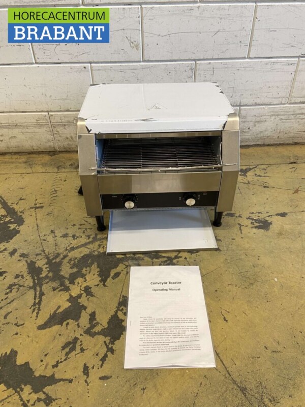 RVS Doorloop toaster Broodrooster Conveyor oven 450 stuks 230V Horeca - Afbeelding 2