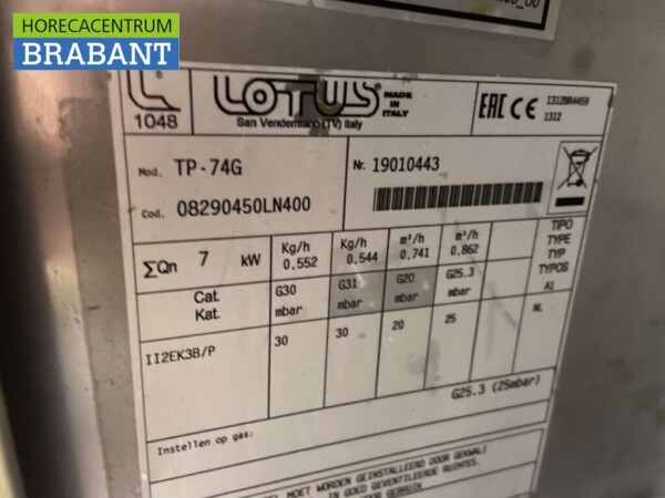 RVS Lotus doorkookplaat kookplaat fornuis 40 cm GAS Horeca - Afbeelding 5
