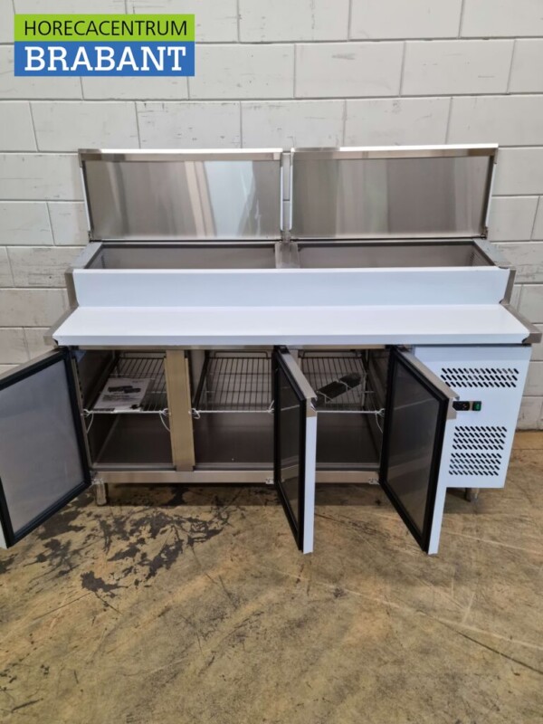RVS Saladette Saladiere Koelwerkbank 179,5 cm 230V Horeca - Afbeelding 4