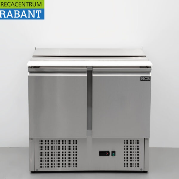 HCB RVS Saladette Koelwerkbank 2 deuren 1/1 GN 90 cm 230V Horeca